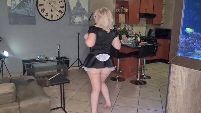 Naughty Disobedient French Maid Milf Strip Teasing As She Dances In The Living Room - hclips.com - France