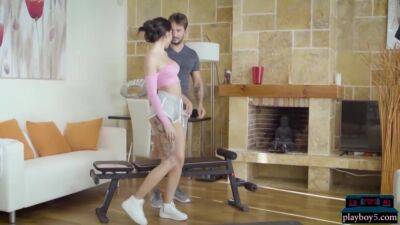 Tiny Russian Milf Works Out On The Big Cock Of Her Trainer - Katrin Tequila - upornia.com - Russia