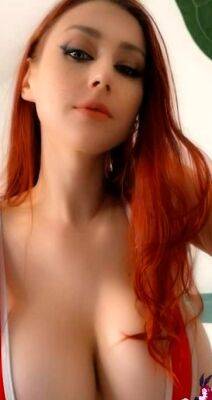 Stunning redhead MILF with amazing big boobs shares husband - drtuber.com