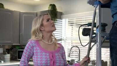 Busty Milf - Busty MILF thanks her helpful neighbor with a blowjob - nvdvid.com