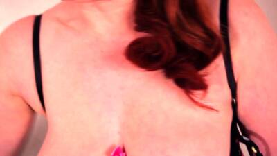 Redhead MILF Red XXX gives her pussy a massage - icpvid.com - Britain