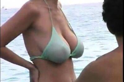 Hot MILF at beach in bikini - drtuber.com