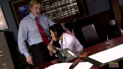 Dylan Ryder - Brunette Milf Gets Her Pussy Banged In The Office - upornia.com