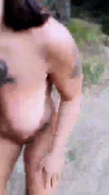 Horny MILF slut gets fucked by two guys outdoor in the woods - drtuber.com