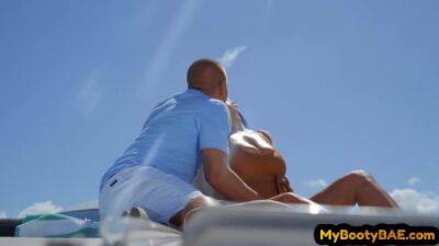 Oiled anal bosomy MILF anally and tits drilled on the yacht - hotmovs.com