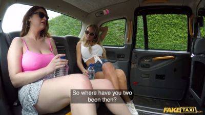 Watch British MILF get brutally drilled in fake taxi by two rough guys in HD video - sexu.com - Britain