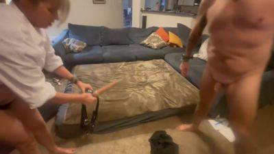 Pegging Princess: Milf Bends Husband Over And Pegs Him While Buddy Watches - hclips.com