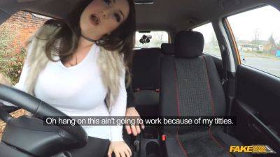 Watch this busty brunette MILF beg for a hard cock in her wet pussy during a fake driving lesson - sexu.com - Britain